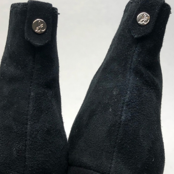 Sam Edelman CASE booties Black suede  pull on Block Heel 9.5 - Picture 6 of 8